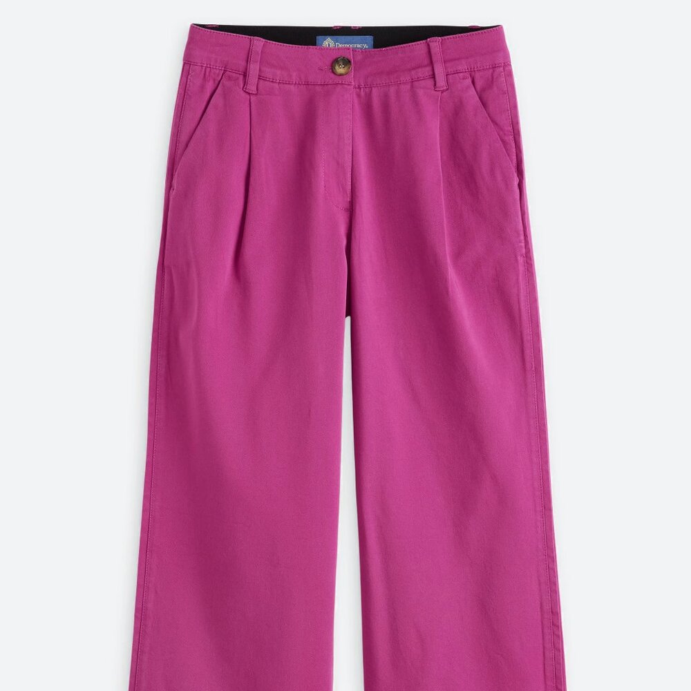 Democracy Wide Leg Pleated Trouser, Purple/fuschia Pants - Picture 3 of 4